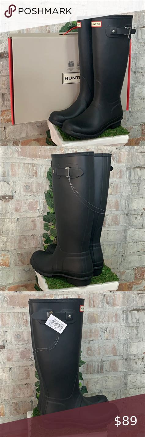 Nib Womens Hunter Boot Original Tall Matte Black Womens Hunter Boots