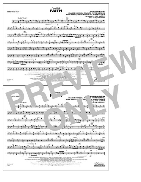 Faith From Sing Electric Bass Sheet Music Paul Murtha Marching Band