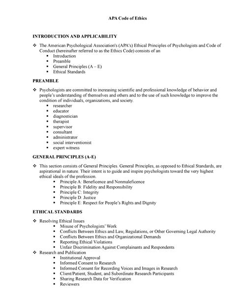 21 Apa Code Of Ethics Bachelor Of Arts In Psychology 101 Studocu