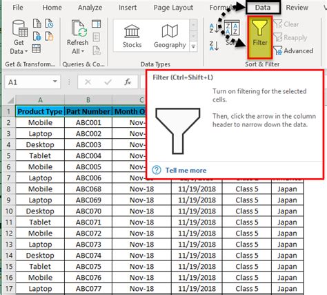 Filter Column In Excel Example How To Filter A Column In Excel