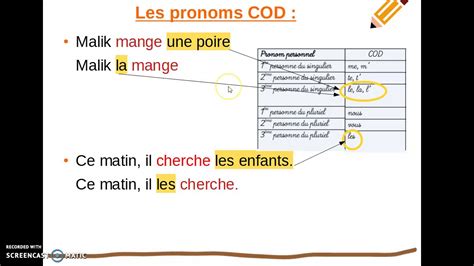 La Pronominalisation Des Compl Ments Du Verbe Youtube