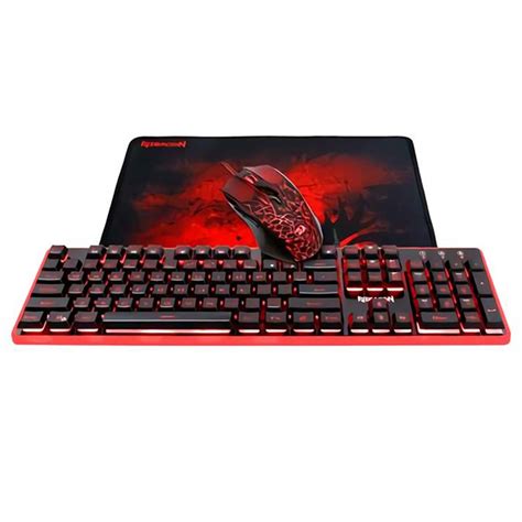 Kit Gamer Redragon 3 Em 1 Teclado RGB ABNT2 Mouse 3200DPI 6