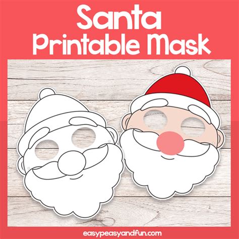 Printable Santa Mask Template Christmas Crafts Mask Template