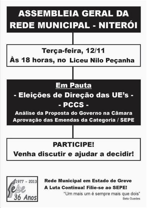 SEPE Niterói Rede Municipal de Niterói ATIVIDADES e breve análise da