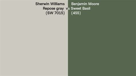 Sherwin Williams Repose Gray SW 7015 Vs Benjamin Moore Sweet Basil