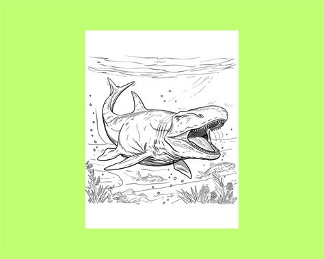 Mosasaurus Coloring Pages Printable Prehistoric Ocean Predator