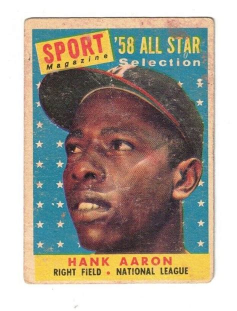 Topps Baseball Hank Aaron All Star Card Milwaukee Braves In