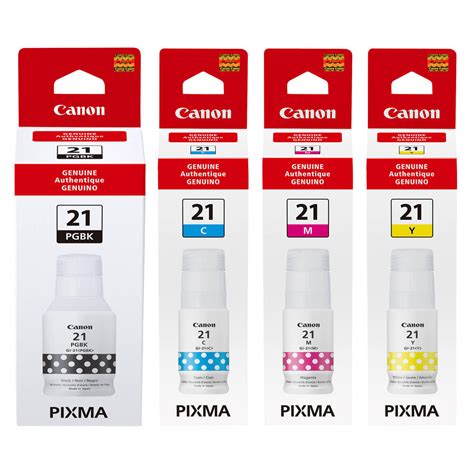 Canon GI 21 Original Ink Bottle Combo PGBK C M Y