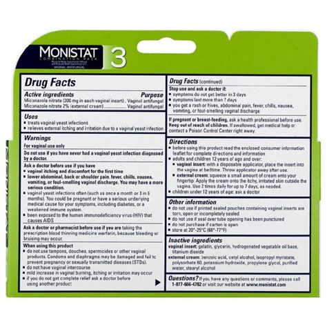 Monistat 3 Day Yeast Infection Treatment Combination Pack 1source