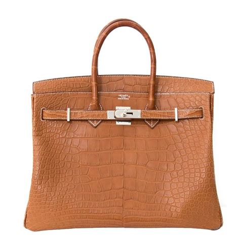 Hermès 35cm Barenia Fauve Matte Alligator PHW Birkin Bag at 1stDibs