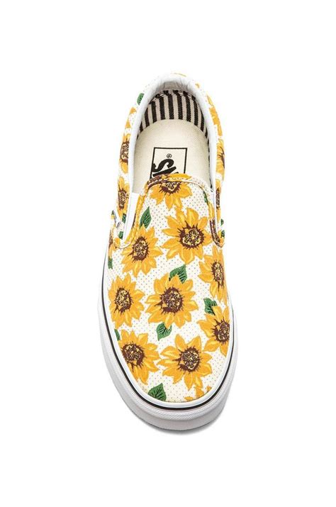 Vans Classic Sunflower Slip On In True White Revolve Slip On Sneakers Slip On Shoes On Shoes