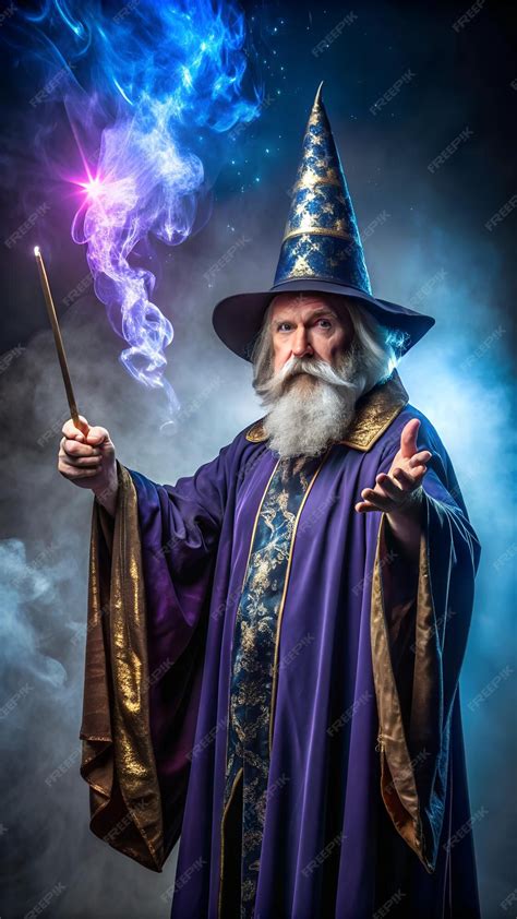 man   wizard costume conjuring dark forces   magic wand