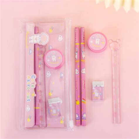 Pink Astronaut Stationery Set Shein Usa