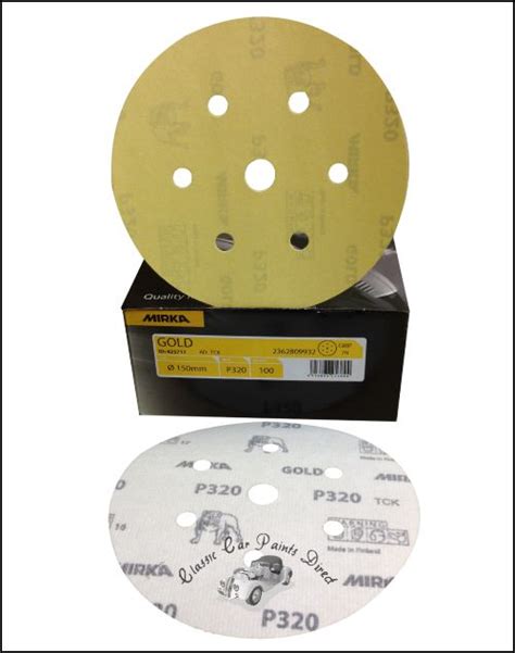 Mirka Gold 150mm 7 Hole Sanding Discs Variable Grit