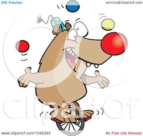 Royalty-Free (RF) Clip Art Illustration of a Cartoon Circus Bear ...