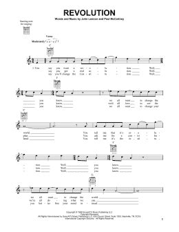 Revolution Easy Guitar Print Sheet Music Now