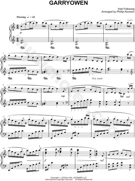 Phillip Keveren "Garryowen" Sheet Music (Piano Solo) in C Major ...