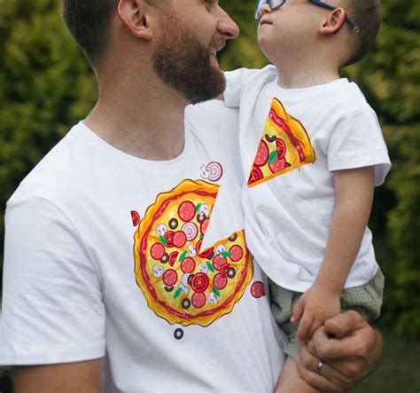 Camisetas para padres e hijos Porción de pizza TenVinilo