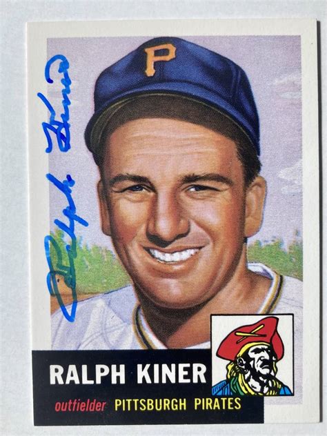 Ralph Kiner ラルフ カイナー 直筆サイン入りカード 1991 Topps Archives 1953シリーズ 191