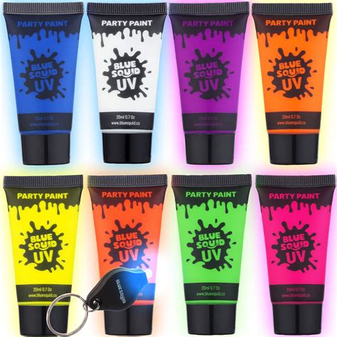 Buy Uv Face Body Paint Set Blue Squid Liquid Uv Body Paints