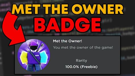 Roblox Studio Met The Owner Badge Tutorial Roblox Scripting Tutorial