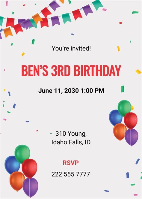 Birthday Party Invitation Card Maker Free