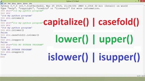 Built In String Functions In Python Capitalize Casefold Lower