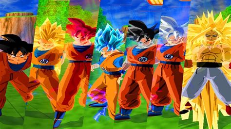 TODAS AS TRANSFORMAÇÕES DO GOKU SSJ SSJ2 SSJ3 SSJ GOD BLUE UI