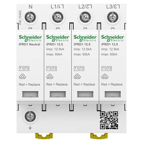 Schneider A9L16482 Modular Surge Arrester Type 1 2 3P N Acti9 IPRD1