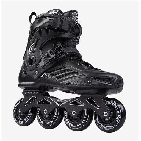 Jual Original Full Black Sepatu Roda Roselle Inline Skate Freestyle