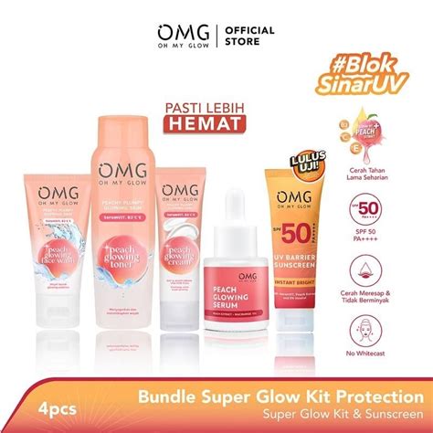 Jual OMG Oh My Glow Peach Glowing Series ECER ALL Lengkap Skincare