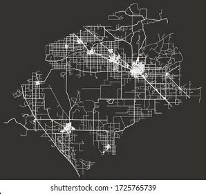 Street City Map Merced California Usa Stock Vector Royalty Free