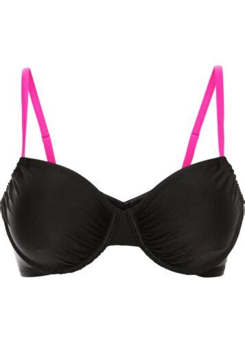 B Gel Bikini Oberteil Gr Cup B Schwarz Pink Damen Bademode