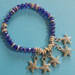 Bracciale Elastico Con Cristalli Blu E Stelle Marine Gioielli B