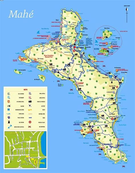 Interactive Map of Mahe Island - Search Touristic Sights. Hiking and ...