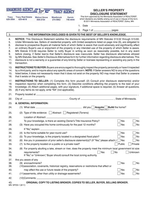 Mn Real Estate Disclosure Form Fill Out And Sign Online Dochub