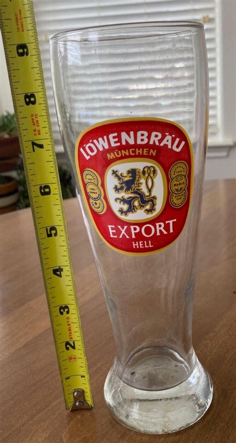 Vintage Lowenbrau Munchen Export Hell Glass Red Label 24oz Made In West Germany Ebay