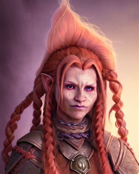 Prompthunt Female Firbolg From Dungeons And Dragons With Long Braided