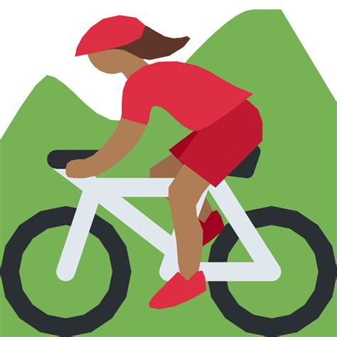 Woman Mountain Biking Medium Dark Skin Tone Vector Svg Icon Svg Repo