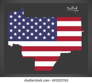 Bullock County Map Alabama Usa American Stock Vector (Royalty Free) 693525763