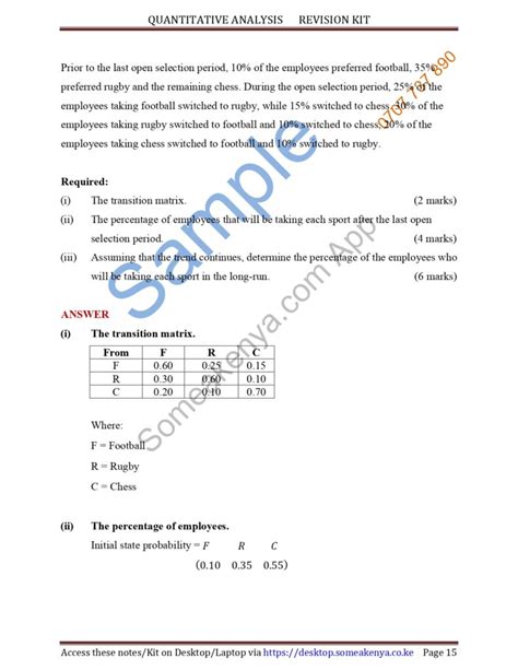 Quantitative Analysis Revision Kit Kasneb Cpa Atd Cs Ccp Cifa Cffe Notes