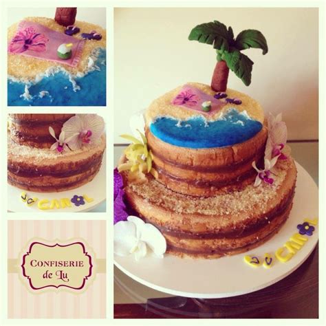 Luau Naked Cake With Orchids