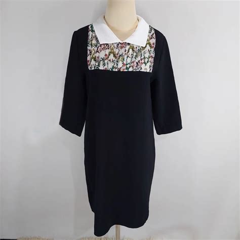 NEW Dress Terusan Hitam Black Putih Off White Gading Bunga Flower Flowy