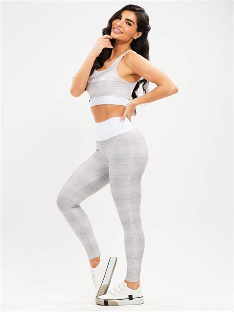 Conjunto Legging Blackout e Top Fusion Nude Cós Branco S B ND