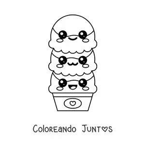 35 Dibujos Kawaii De Helados Para Colorear Gratis Coloreando Juntos