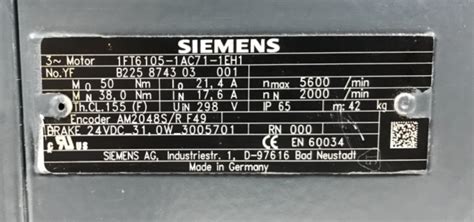 Siemens Brushless Servomotor Ft Ac Eh Eska Welt Gmbh