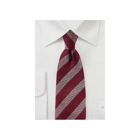 Vintage Stripe Silk Tie In Burgundy Ties Necktie