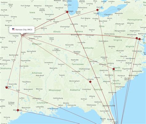 All Flight Routes From West Palm Beach To Kansas City PBI To MCI