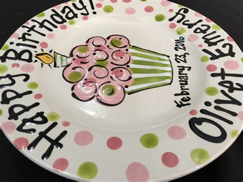 Personalized Birthday Plate Hand Painted Birthday Plate Etsy