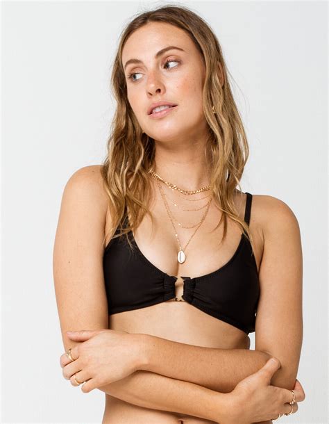 Raisins Solid O Ring Bralette Bikini Top Black Tillys